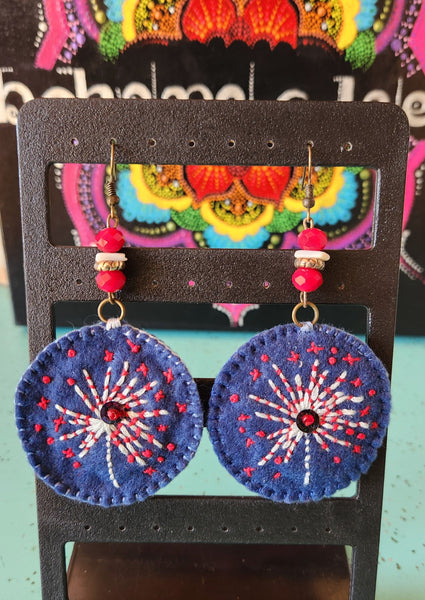 Bohemian Embroidered Earrings