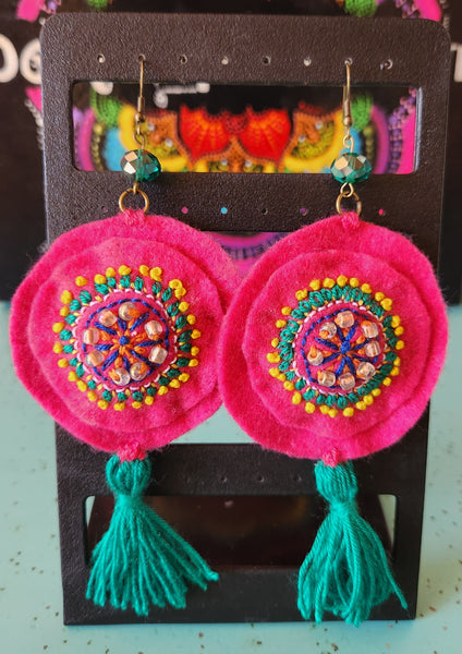 Bohemian Embroidered Earrings