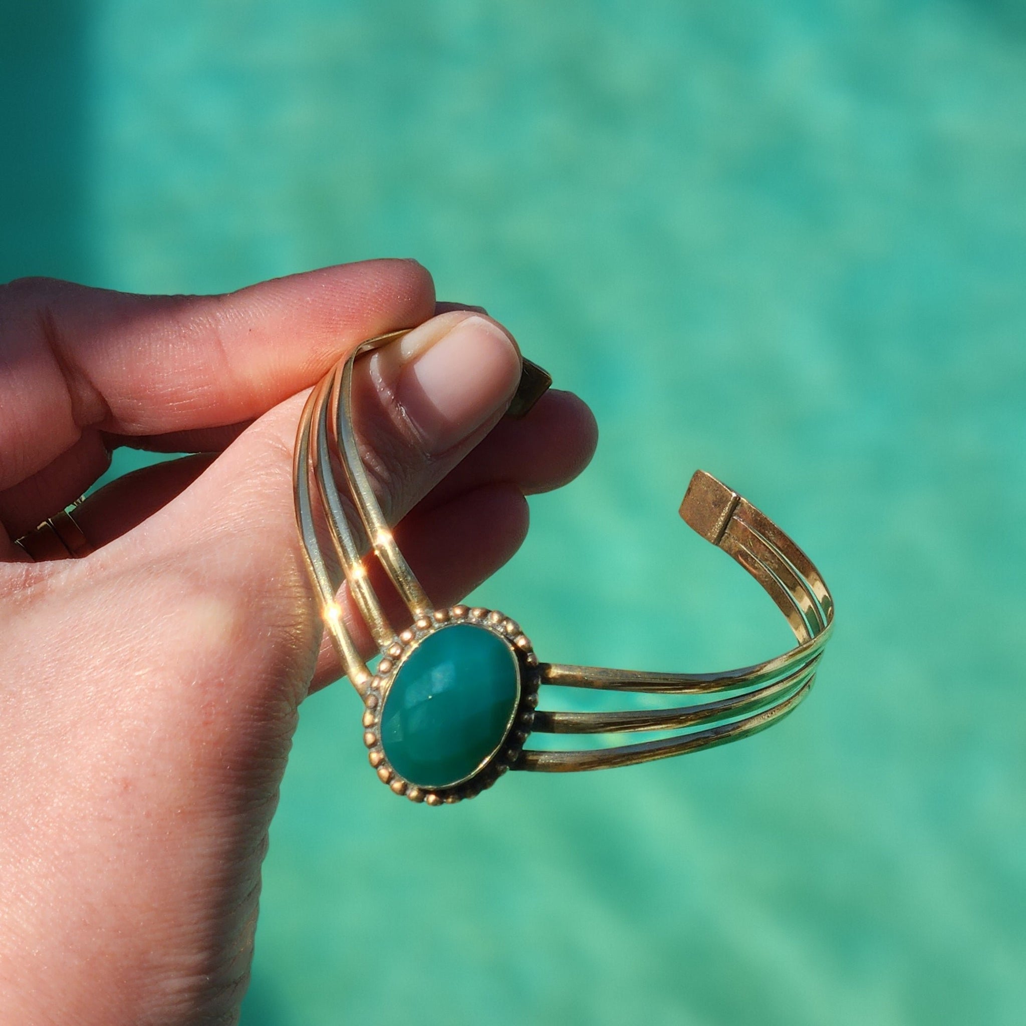 Brass Bangles with Gemstones