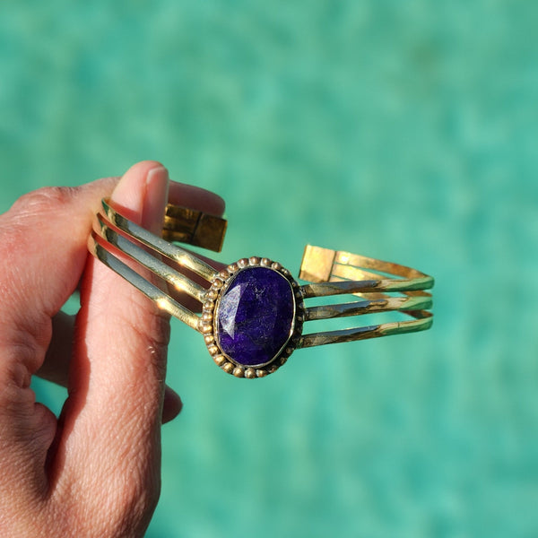 Brass Bangles with Gemstones