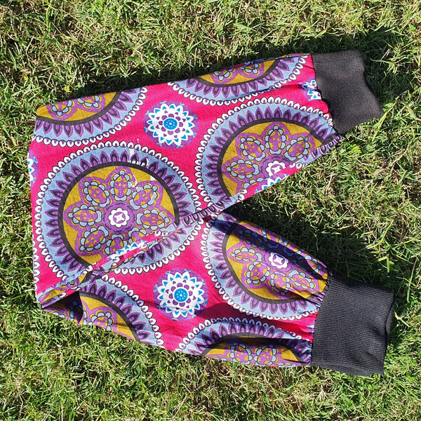 Boho Kid Pants 4 - 5 Years - Fuchsia Mandala