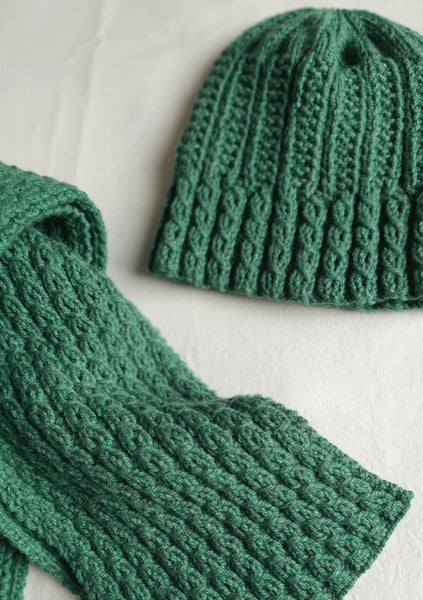 Beanie & Scarf Set - Green