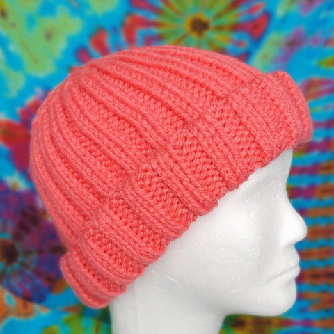 Beanie - Rib Coral