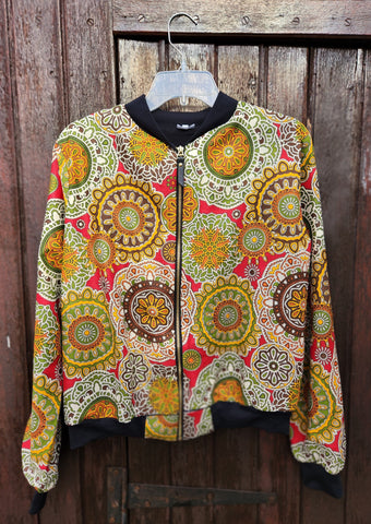 Bomber Jacket - Ladies Small Mandala Forest