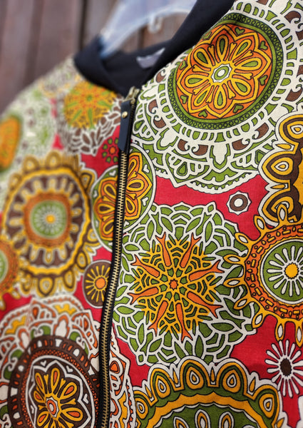 Bomber Jacket - Ladies Small Mandala Forest