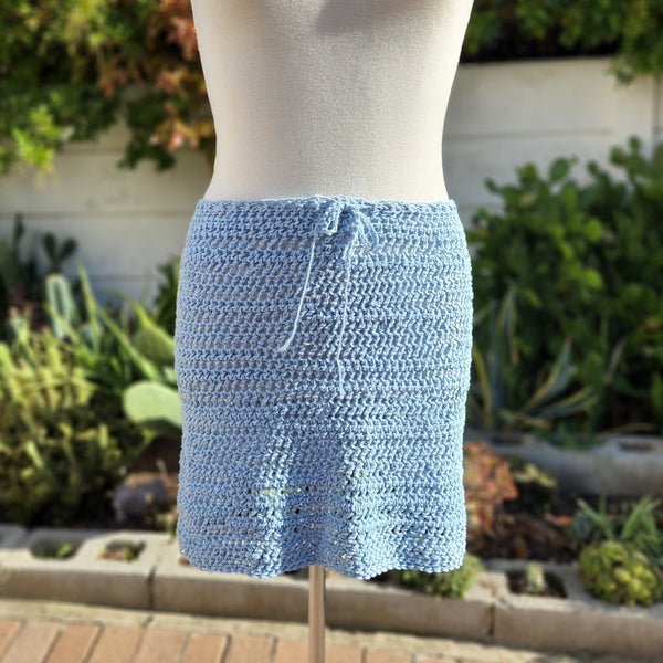 Crochet Mini Skirt - Baby Blue