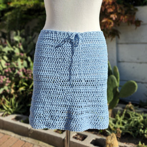 Crochet Mini Skirt - Baby Blue