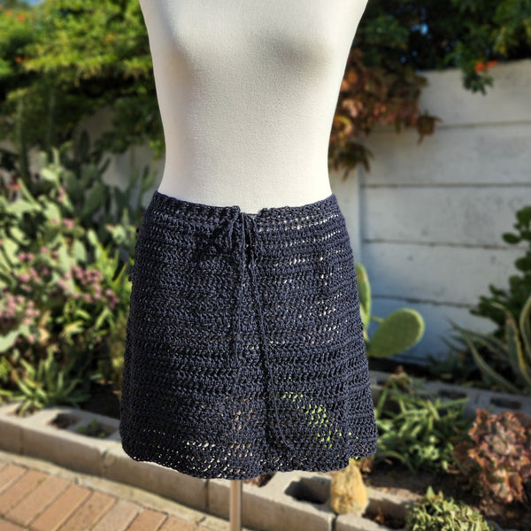 Crochet Mini Skirt - Black