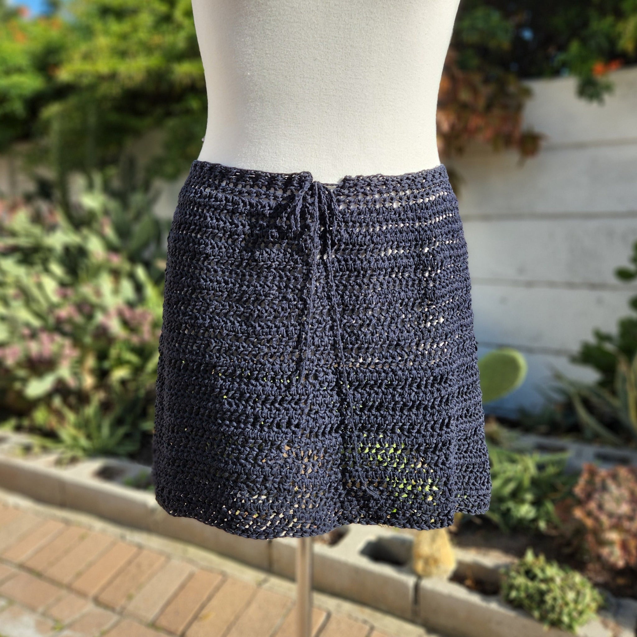 Crochet Mini Skirt - Black