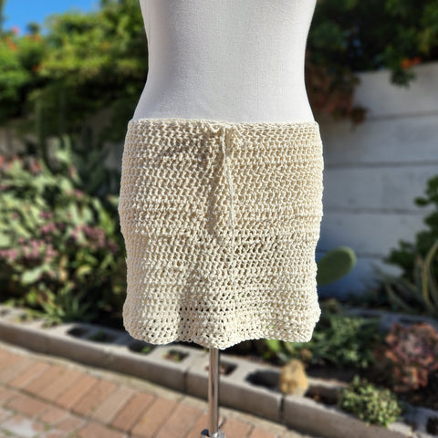 Crochet Mini Skirt - Cream