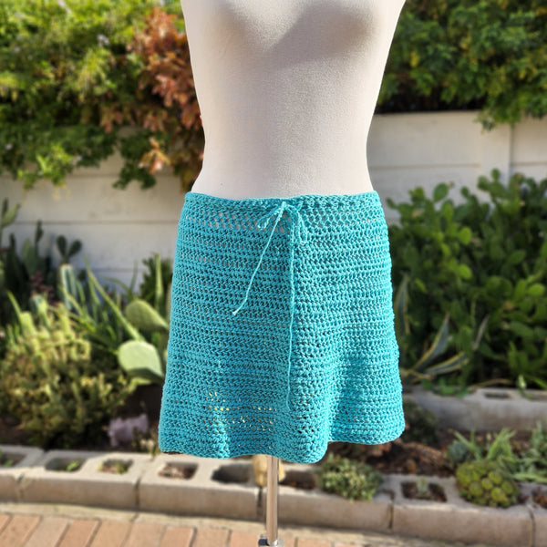 Crochet Mini Skirt - Turquoise