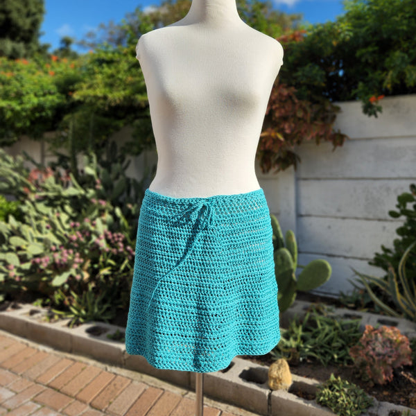 Crochet Mini Skirt - Turquoise