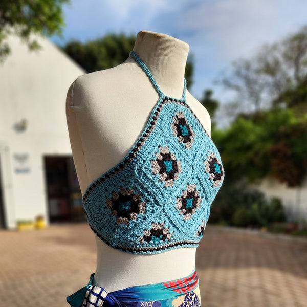 Crochet Halterneck Tops - Granny Square