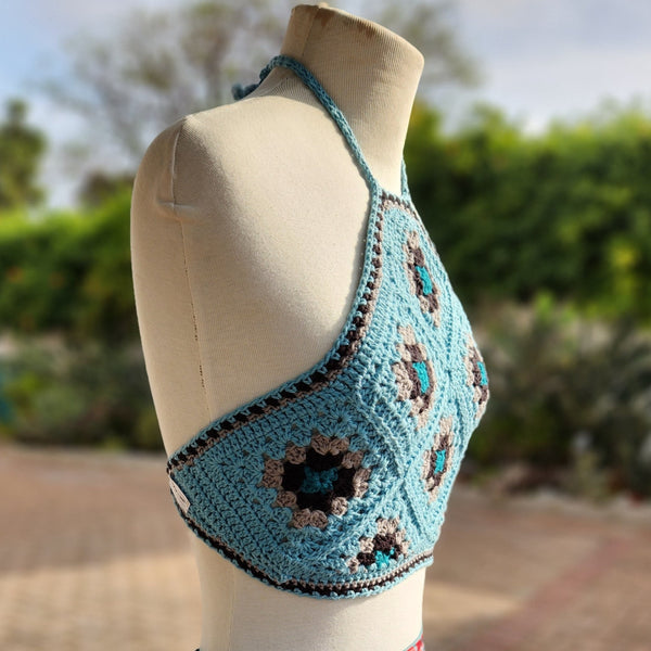 Crochet Halterneck Tops - Granny Square