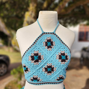 Crochet Halterneck Tops - Granny Square