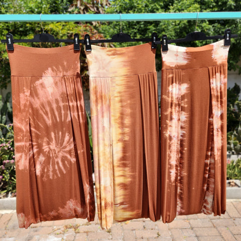 Tie-Dye Infinity Skirts - Tobacco ON SALE!