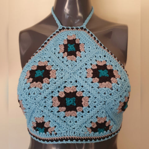 Crochet Halterneck Tops - Granny Square