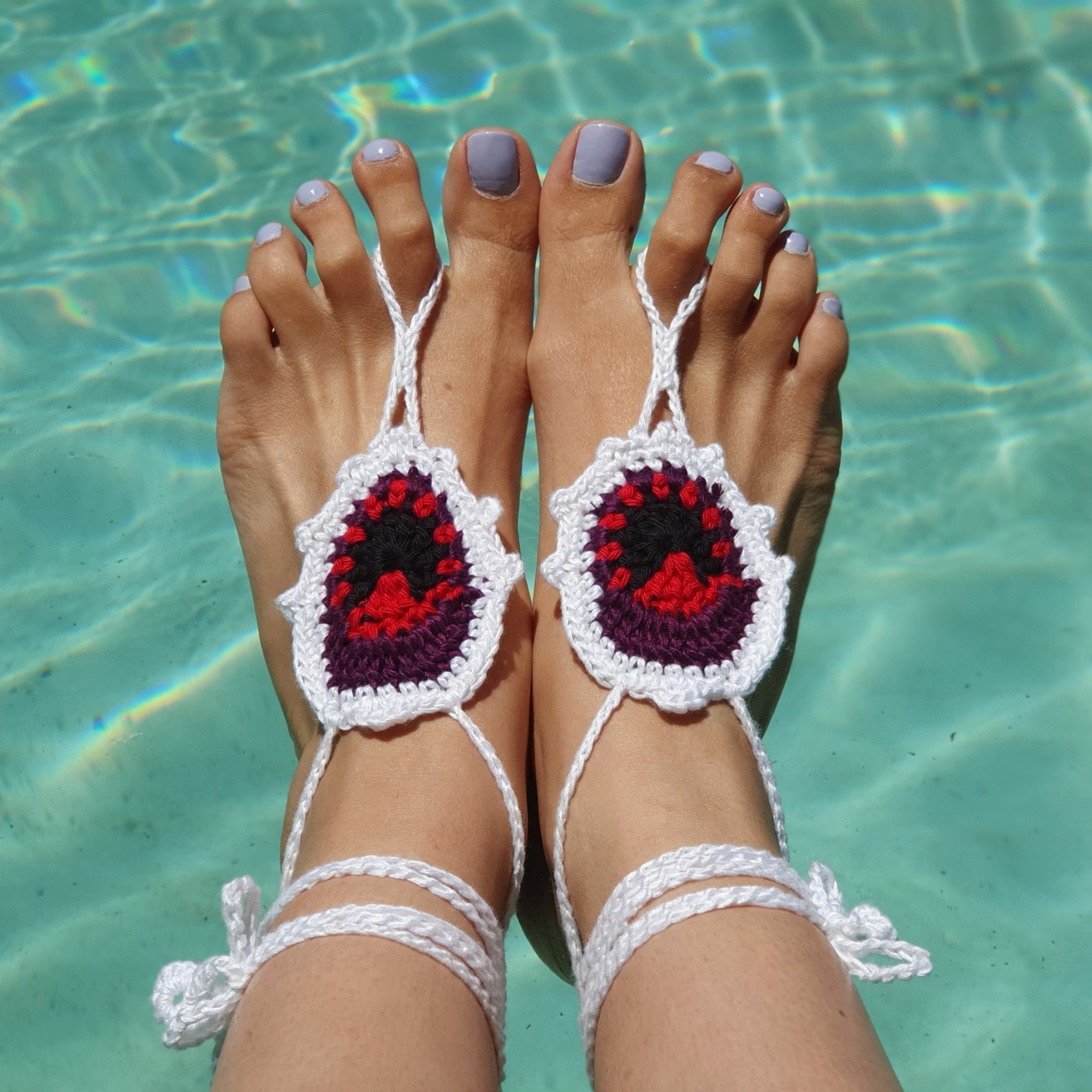 Barefoot Sandals - White Peacock