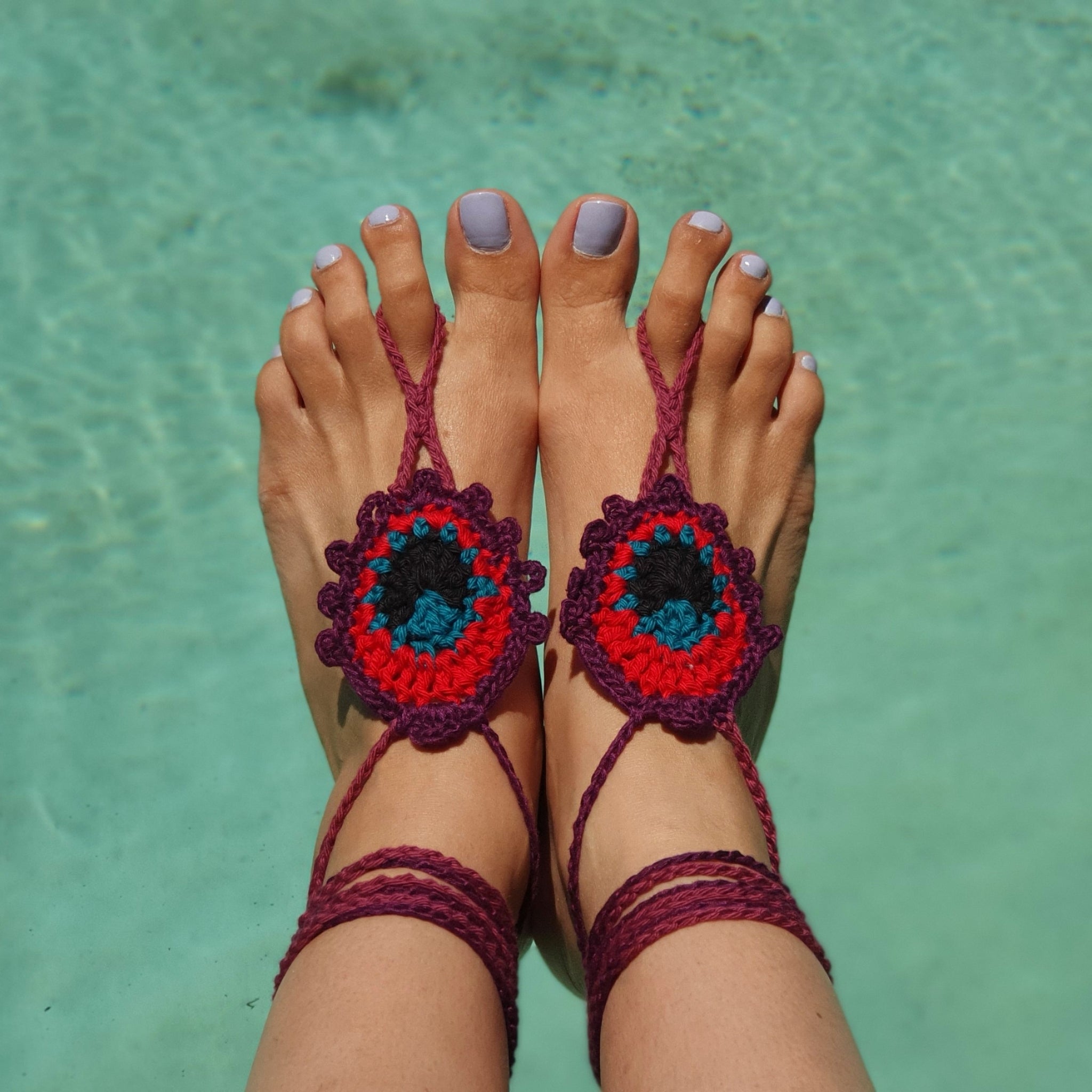 Barefoot Sandals - Plum Peacock