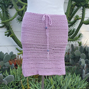 Crochet Mini Skirt - Dusty Pink