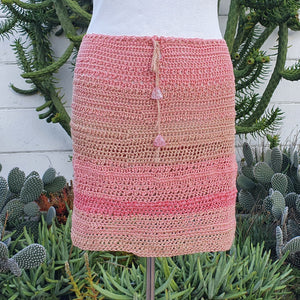 Crochet Mini Skirt - Peach